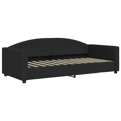 Sofá-cama, Sofá conversível com gavetão 90x200 cm tecido preto Sofá-cama, Sofá conversível com gavetão 90x200 cm tecido preto