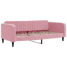 Sofá-cama, Sofá conversível 100x200 cm veludo rosa