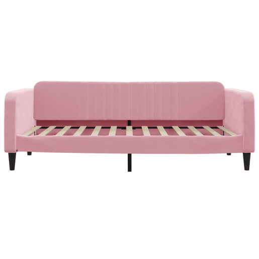 Sofá-cama, Sofá conversível 100x200 cm veludo rosa