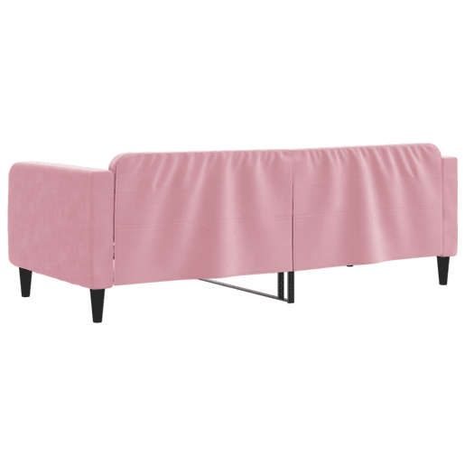 Sofá-cama, Sofá conversível 100x200 cm veludo rosa