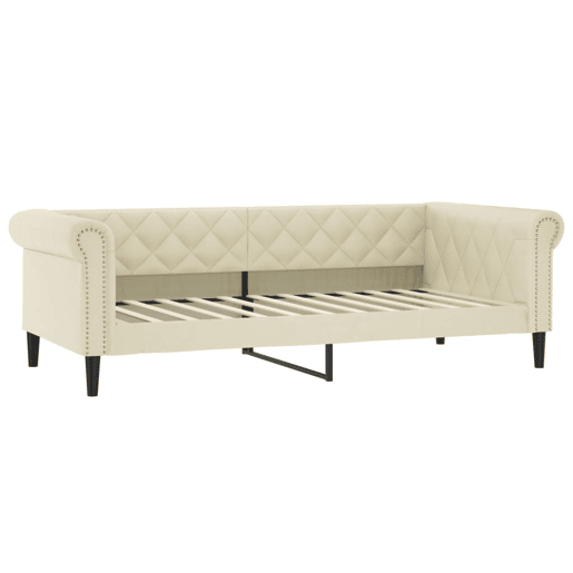 Sofá-cama, Sofá conversível 90x200 cm couro artificial cor creme Sofá-cama, Sofá conversível 90x200 cm couro artificial cor creme
