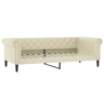 Sofá-cama, Sofá conversível 90x200 cm couro artificial cor creme
