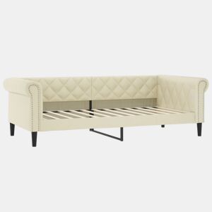 Sofá-cama, Sofá conversível 90x200 cm couro artificial cor creme