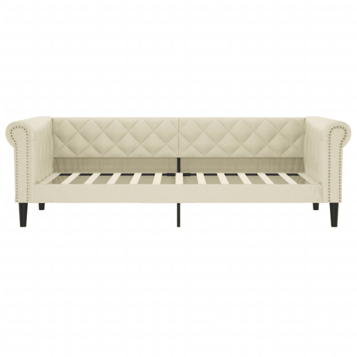 Sofá-cama, Sofá conversível 90x200 cm couro artificial cor creme Sofá-cama, Sofá conversível 90x200 cm couro artificial cor creme
