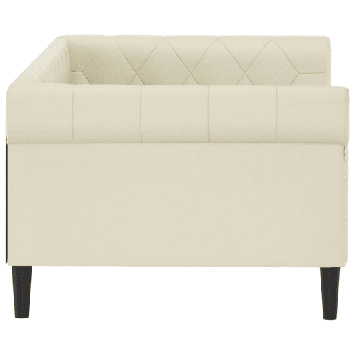 Sofá-cama, Sofá conversível 90x200 cm couro artificial cor creme Sofá-cama, Sofá conversível 90x200 cm couro artificial cor creme