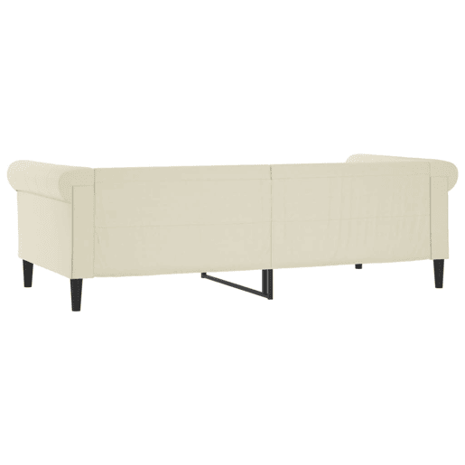 Sofá-cama, Sofá conversível 90x200 cm couro artificial cor creme Sofá-cama, Sofá conversível 90x200 cm couro artificial cor creme