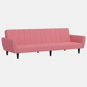 Sofá-cama, Sofá conversível de 2 lugares veludo rosa
