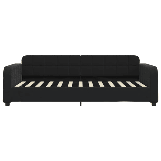 Sofá-cama, Sofá conversível com colchão 90x200 cm veludo preto