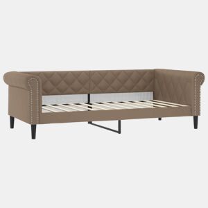 Sofá-cama, Sofá conversível 100x200 cm couro artificial cappuccino