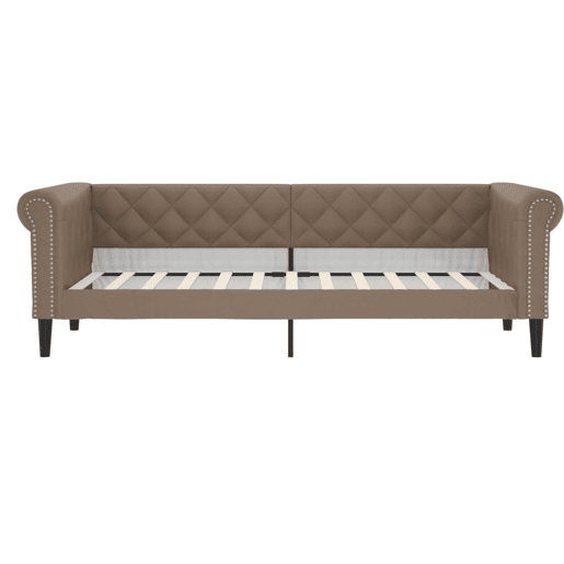 Sofá-cama, Sofá conversível 100x200 cm couro artificial cappuccino Sofá-cama, Sofá conversível 100x200 cm couro artificial cappuccino