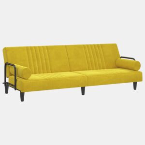 Sofá-cama, Sofá conversível com apoio de braços veludo amarelo