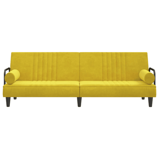 Sofá-cama, Sofá conversível com apoio de braços veludo amarelo