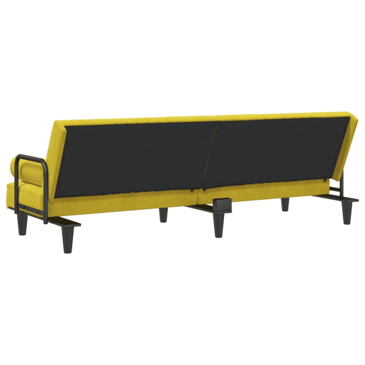 Sofá-cama, Sofá conversível com apoio de braços veludo amarelo