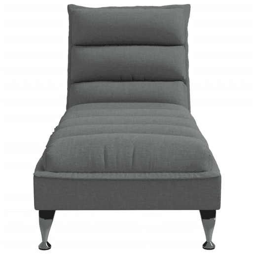 Sofá Chaise lounge - Sofá de canto com almofadões tecido cinzento-escuro Sofá Chaise lounge - Sofá de canto com almofadões tecido cinzento-escuro