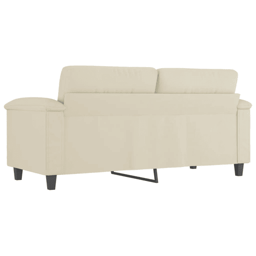 Sofá de 2 lugares - Sofá fixo 140 cm couro artificial cor creme