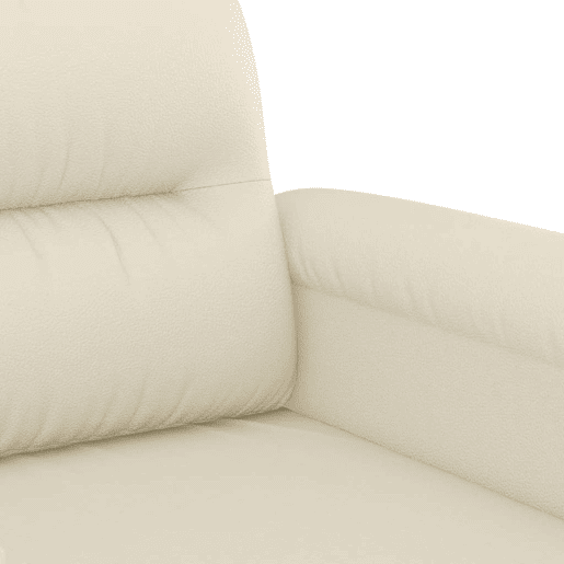 Sofá de 2 lugares - Sofá fixo 140 cm couro artificial cor creme