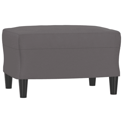 Sofá de 3 lugares - Sofá fixo c apoio de pés 180 cm couro artificial cinza