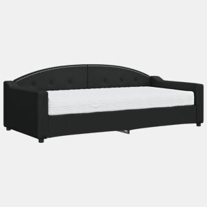 Sofá-cama, Sofá conversível com colchão 90x200 cm tecido preto