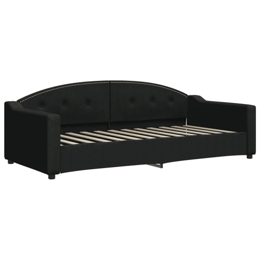 Sofá-cama, Sofá conversível com colchão 90x200 cm tecido preto Sofá-cama, Sofá conversível com colchão 90x200 cm tecido preto