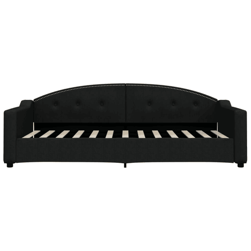 Sofá-cama, Sofá conversível com colchão 90x200 cm tecido preto Sofá-cama, Sofá conversível com colchão 90x200 cm tecido preto