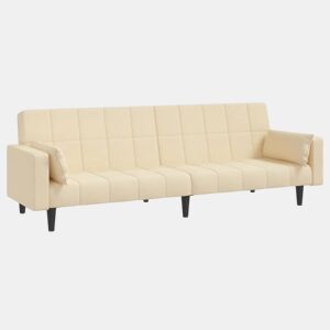 Sofá-cama, Sofá conversível 2 lugares com duas almofadas tecido cor creme