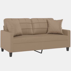 Sofá 2 lugares - Sofá fixo + almofadas 140 cm couro artificial cappuccino