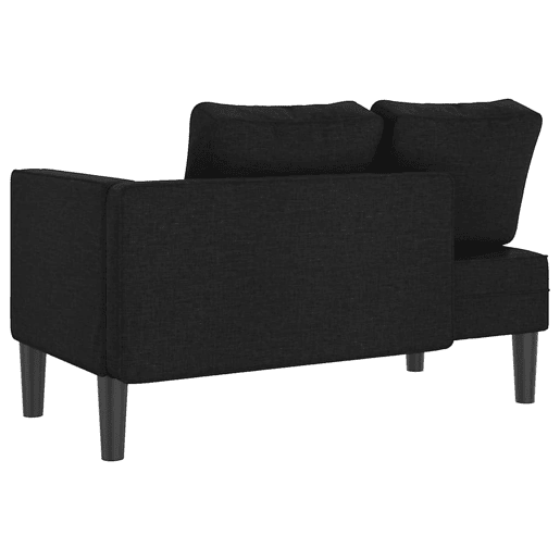 Sofá Chaise lounge - Sofá de canto com almofadões tecido preto