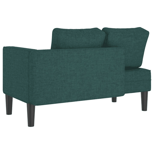 Sofá Chaise lounge - Sofá de canto com almofadões tecido verde-escuro