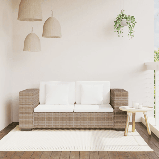 Conjunto de sofá - Sofás moduláveis de 2 lugares, 7 pcs, vime genuíno