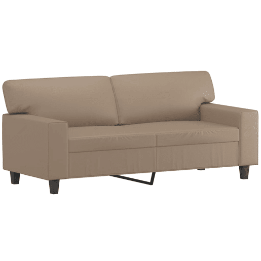Sofá de 2 lugares - Sofá fixo 140 cm couro artificial cor cappuccino Sofá de 2 lugares - Sofá fixo 140 cm couro artificial cor cappuccino