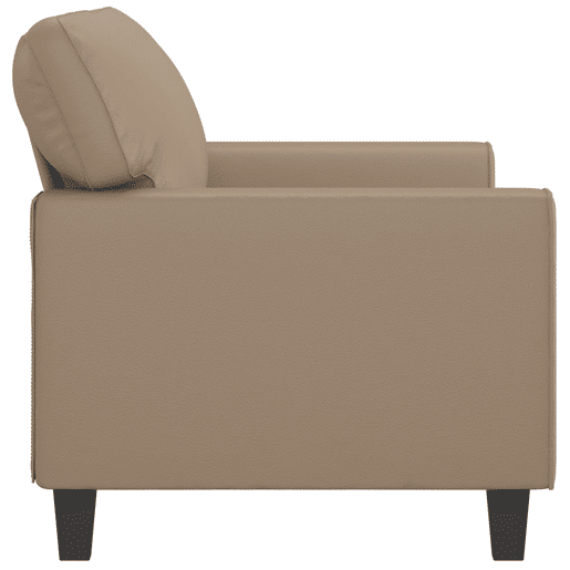 Sofá de 2 lugares - Sofá fixo 140 cm couro artificial cor cappuccino Sofá de 2 lugares - Sofá fixo 140 cm couro artificial cor cappuccino