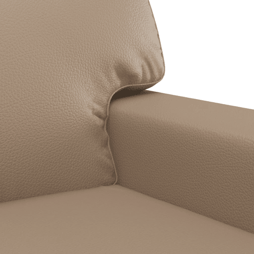 Sofá de 2 lugares - Sofá fixo 140 cm couro artificial cor cappuccino Sofá de 2 lugares - Sofá fixo 140 cm couro artificial cor cappuccino