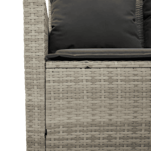 vidaXL Sofá jardim c mesa e almofadões 2 lugares vime PE cinza claro vidaXL Sofá jardim c mesa e almofadões 2 lugares vime PE cinza claro