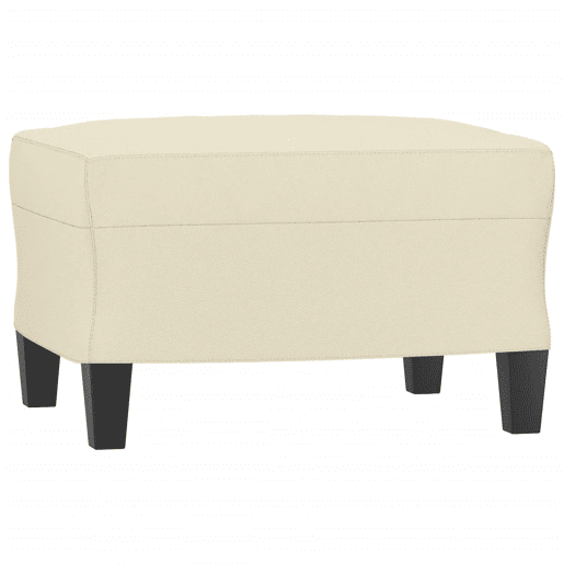 Sofá 3 lugares - Sofá fixo c apoio pés 180 cm couro artificial cor creme