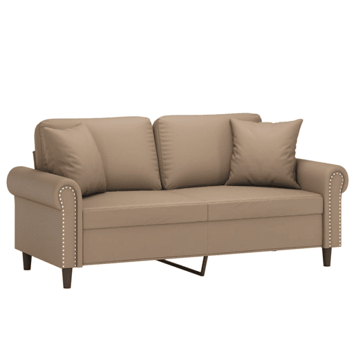 Sofá 2 lugares - Sofá fixo + almofadas 140 cm couro artificial cappuccino