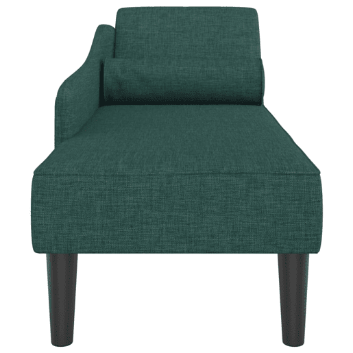 Sofá Chaise lounge - Sofá de canto com almofadões tecido verde-escuro