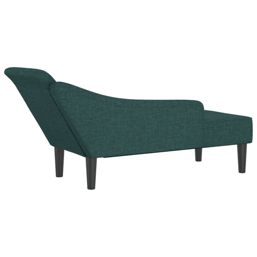 Sofá Chaise lounge - Sofá de canto com almofadões tecido verde-escuro