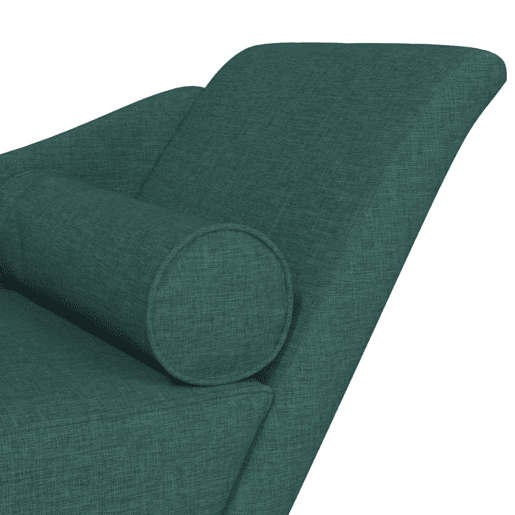 Sofá Chaise lounge - Sofá de canto com almofadões tecido verde-escuro