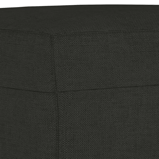 Sofá de 3 lugares - Sofá fixo com apoio de pés 180 cm tecido preto Sofá de 3 lugares - Sofá fixo com apoio de pés 180 cm tecido preto
