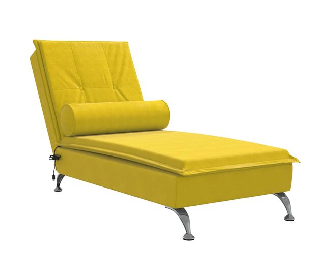 Sofá - sofá de salón diván de masaje con cojín de terciopelo amarillo