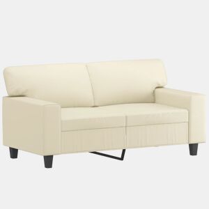 Sofá de 2 lugares - Sofá fixo 120 cm couro artificial cor creme