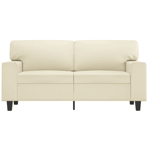 Sofá de 2 lugares - Sofá fixo 120 cm couro artificial cor creme Sofá de 2 lugares - Sofá fixo 120 cm couro artificial cor creme