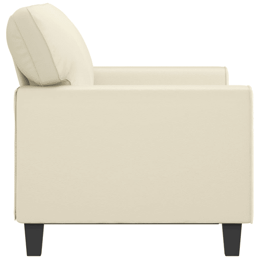 Sofá de 2 lugares - Sofá fixo 120 cm couro artificial cor creme Sofá de 2 lugares - Sofá fixo 120 cm couro artificial cor creme