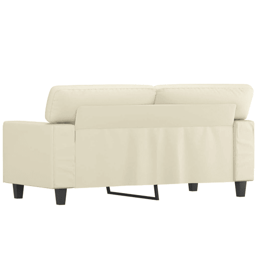 Sofá de 2 lugares - Sofá fixo 120 cm couro artificial cor creme Sofá de 2 lugares - Sofá fixo 120 cm couro artificial cor creme