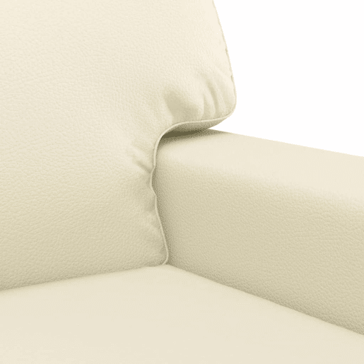 Sofá de 2 lugares - Sofá fixo 120 cm couro artificial cor creme Sofá de 2 lugares - Sofá fixo 120 cm couro artificial cor creme