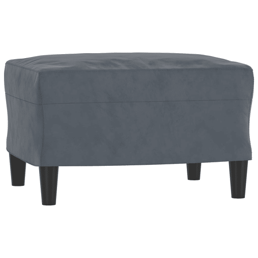 Sofá de 3 lugares - Sofá fixo com apoio de pés 180 cm veludo cinza-escuro Sofá de 3 lugares - Sofá fixo com apoio de pés 180 cm veludo cinza-escuro