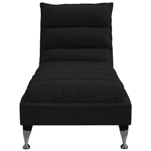 Sofá Chaise lounge - Sofá de canto com almofadões tecido preto