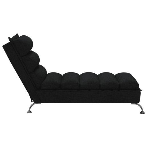 Sofá Chaise lounge - Sofá de canto com almofadões tecido preto