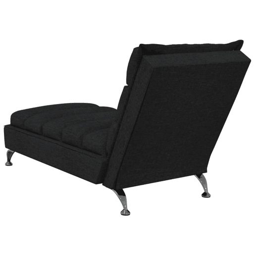 Sofá Chaise lounge - Sofá de canto com almofadões tecido preto