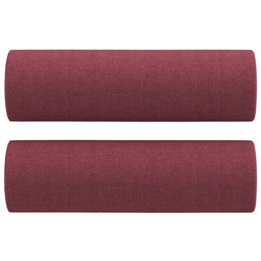Sofá 3 lug. - Sofá fixo + almofadas decorativas 180cm tecido vermelho tinto
